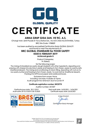 GLOBAL STANDART FOR FOOD SAFETY (BRC)